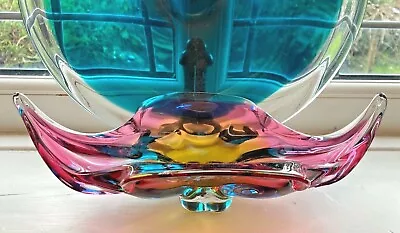 Buy Chribska Czech Art Glass Sommerso Bowl Pink / Amber Josef Hospodka 11  • 26.99£