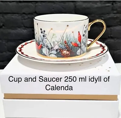 Buy Lomonosov Imperial Porcelain Tea Cup Saucer Idyll Of Calenda 250 Ml • 84.84£