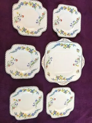 Buy Art Deco Bone China Grafton England Plates, Dish & Cake Plate • 15£