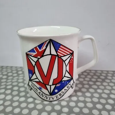 Buy Vintage Sheltonian English Bone China VJ Day 50th Anniversary Commemorative Mug • 6.15£