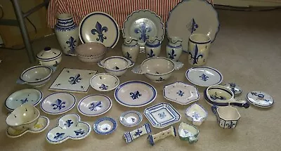 Buy Quimper Pottery Fleur De Lys Collection PLEASE ASK REGARDING POSTAGE COST • 100£