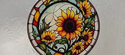 Buy Bright And Cheerful Sunflowers Stained Glass Effect  Sun Catcher - Gift Idea NEW • 2.50£
