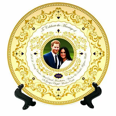 Buy Prince Harry & Meghan Markle 19th May 2018 Royal Wedding Commemorative Plate • 12.99£