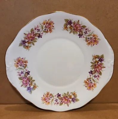 Buy Vintage Colclough Wayside Floral Honeysuckle Eared Cake Plate 10.25 ×9.5  • 9.99£