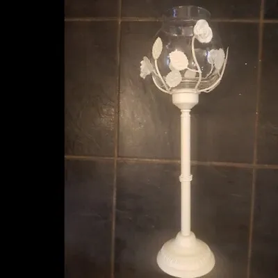 Buy Decorative Cream Metal  & Glass Candle Lamp/ Holder~ 19.5  Tall • 24.99£