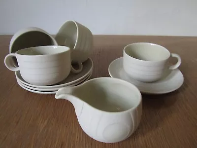 Buy 4 Hornsea Pottery Concept Coffee Cups, Saucers & A Creamer. Excellent Condition. • 38£