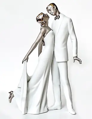 Buy Lladro Happy Anniversary Couple Silver Luster 01007045 Love Marriage Gift • 355.77£
