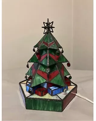 Buy Stained Glass CHRISTMAS TREE Lamp, Glass Ornaments, BOX, 11 Rare. • 190£