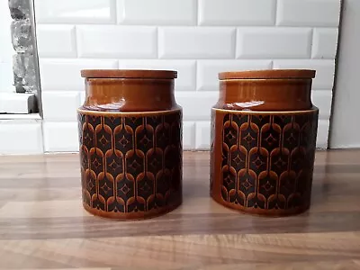 Buy Hornsea Pottery Two Heirloom Autumn Brown Large Storage Jars • 26£