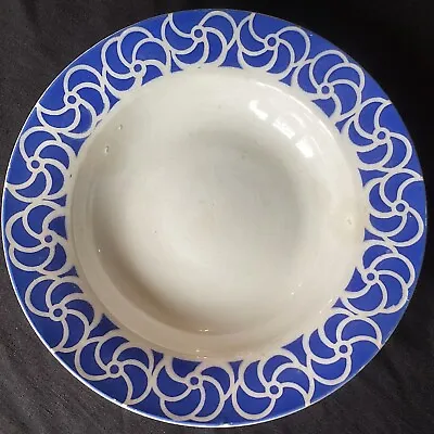 Buy Rare Vintage French Sarreguemines Van Houten Art Nouveau Blue Floral Bowl • 12£