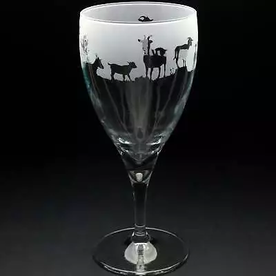 Buy Goat Crystal Wine Glass - Hand Etched/Engraved Gift • 17.99£