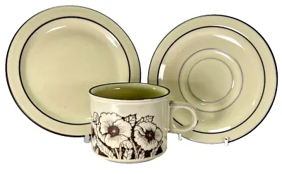 Buy 1980s Hornsea Pottery 'Cornrose' Pattern Cup, Saucer, Side Plate (6 Available) • 7.50£