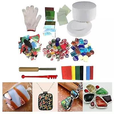 Buy 10 Pieces Assorted Large Microwave Kiln Kit Assorted Glass For DIY Jewelry • 42.52£