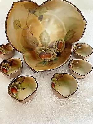 Buy ORIGINAL Noritake Hand Painted Nut Bowl Set W. All 6 Salt Bowls No Damage Low $$ • 28.34£