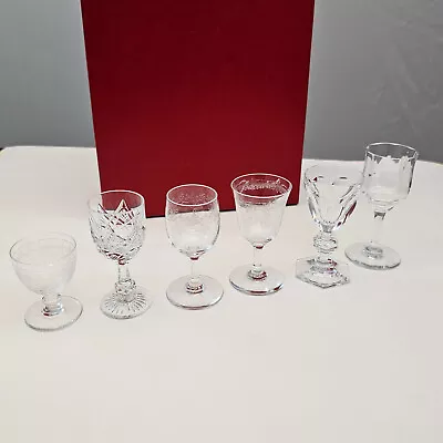 Buy Baccarat Cordial Liqueur Miniature Goblet Set - 6 Glasses With Box Crystal Etch • 723.80£