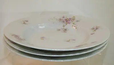 Buy 3 Theodore Haviland Limoges France Rimmed Soup Salad Bowls Schleiger Pink Purple • 16.28£