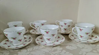 Buy Vintage Duchess Pottery Rosebud Pattern Cups And Saucers (6) • 38£