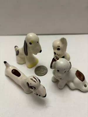 Buy Lot Of 4 Rio Hondo California Pottery Dogs Hound Dogs 1940s? Brown White • 24.07£