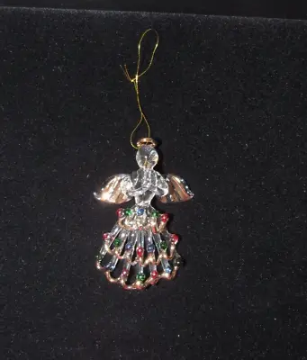 Buy Clear, Gold & Multi-color Hand-blown Glass Angel Christmas Tree Ornament 2.75  • 12.29£