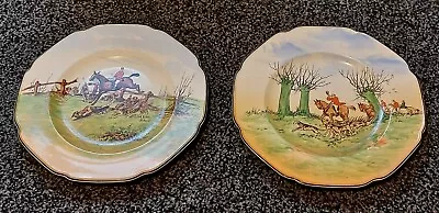 Buy A Pair Of Crown Ducal Ware England Hunting Themed Display Plates • 22.95£