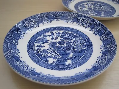 Buy 2 X Vintage Woods Ware Blue Willow Pattern 5.5 Inch Saucers • 4£