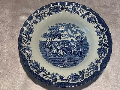 Buy 1 X Myotts COUNTRY LIFE Blue Bowl 22.5cm Excellent Condition Staffordshire Ware • 3.99£