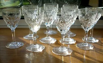 Buy 10 STUART Crystal PORT GLASSES In The CARDINAL PATTERN, 4.5 /9cms High • 40£