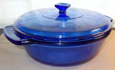 Buy VINTAGE ANCHOR HOCKING Cobalt Blue Glass Casserole Dish & Lid 9  2 QT OVENWARE • 23.80£