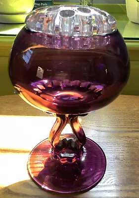 Buy Viking Princess Flowerlite Purple Amethyst 10-Hole/Candle Clear Glass Frog • 83.45£