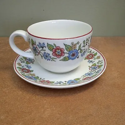Buy Set Of Three Vintage, Midwinter 'Lichfield' Pattern Teacups And Saucers, Retro • 9.95£
