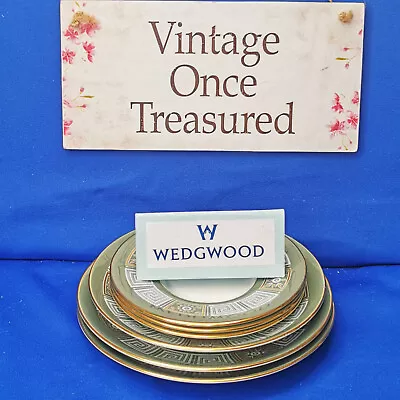 Buy Wedgwood ASIA R4310 * 6 X MIXED SAUCERS (Soup, Tea, Coffee) * Sage Green & Gold • 9.93£
