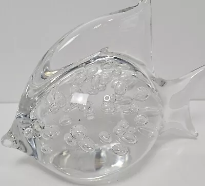 Buy Seguso Arte Vetro AV Murano Signed Large Glass Angel Fish Internal Bubbles • 275.13£