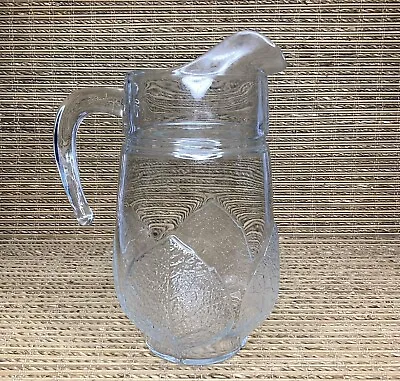 Buy Vintage Arcoroc Aspen Clear Glass Jug Pitcher Leaf Design 1.5 Liter • 12.95£