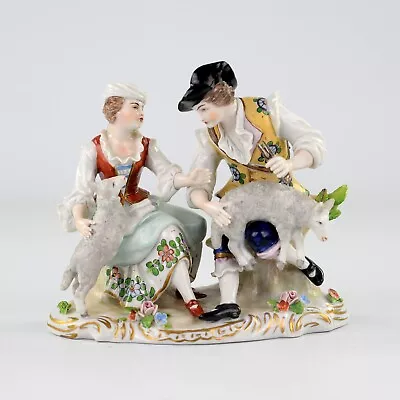 Buy Sitzendorf Porcelain Figurine, Sheep Shearing Couple • 95£