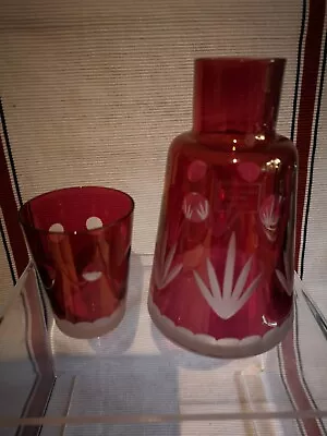 Buy Laura Ashley Bohemian Cranberry Glass Water Carafe • 25£