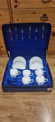 Buy Wedgwood White Metallised Bone China Tea Set For 6 Px . Spoons!  Case 17 Items • 29.99£