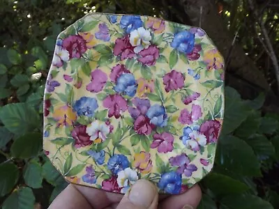 Buy Vintage Royal Winton  Pottery Small Square Plate In Chintz Sweet Pea Pattern • 14.99£