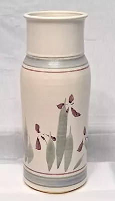 Buy Vintage Stoneware Hand Thrown Vase Artist Signed Purple Gray White 11 Tx 4.25 Di • 27.01£