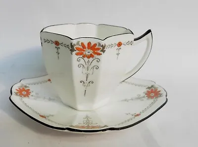 Buy Shelley Queen Anne Coffee Cup & Saucer  Red Daisy  11497 • 19.99£