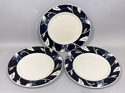 Buy Fitz And Floyd Bristol Indigo Floral White Blue Dinner Plate Set Lot Dinnerware • 69.22£