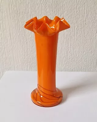 Buy Loertz Art Deco Vase Opaline Orange Tango Glass By Michael Powolny Vintage Rare • 120£