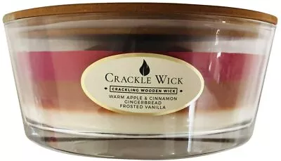 Buy Crackle Wick Large Scented Candle In Glass Jar 485g - AppleCinnamon Gingerbread  • 20£