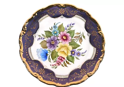 Buy Worceste Flower Plate Porcelain Fine Artist   Purple Lustre Border  • 30£