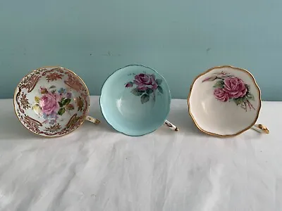 Buy 3 X VINTAGE PARAGON ROYAL WARRANT PINK CABBAGE ROSES ODD CUPS - NO SAUCERS • 49.99£
