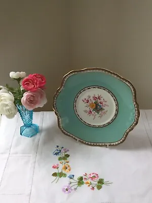 Buy H&M Sutherland China Duck Egg And Floral Cakeplate • 7£