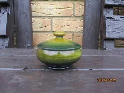 Buy Moorcroft  Pottery. Unusual Plain Yellow Flambe   Covered Trinket Box • 50£
