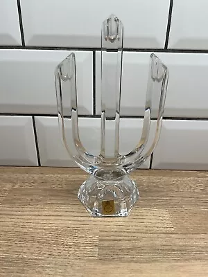 Buy German Bleikristall Lead Crystal Glass Tri Candlestick Candelabra Candle Holder • 12£
