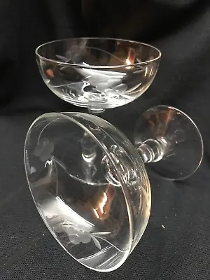 Buy PAIR Of Vintage CHAMPAGNE SAUCERS COUPES Cut Glass 30s 40s Style • 25£