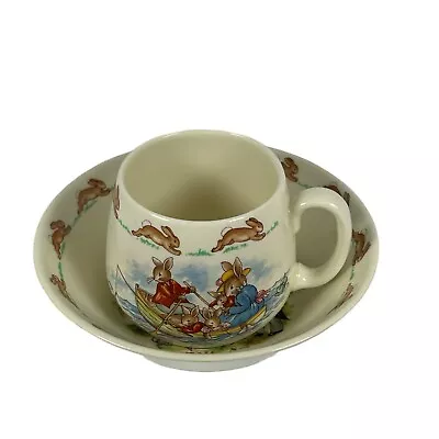 Buy Royal Doulton Vintage Dishes Bunnykins Fine Bone China Made England Cup And Bowl • 24.05£