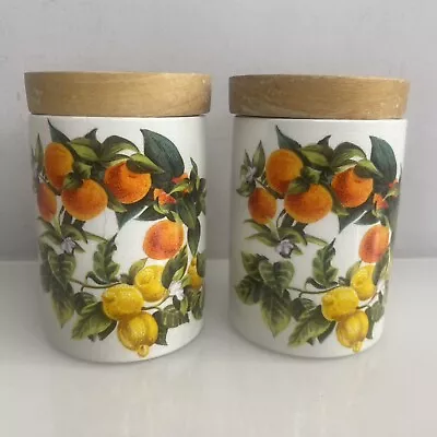 Buy Vintage Portmeirion Oranges And Lemons Small Lidded Storage Canisters Jars • 14.99£